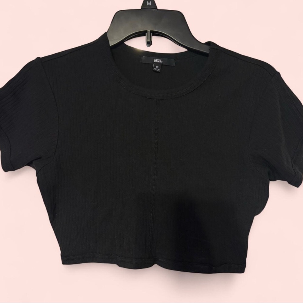 Vans Black Fitted Crop T-Shirt